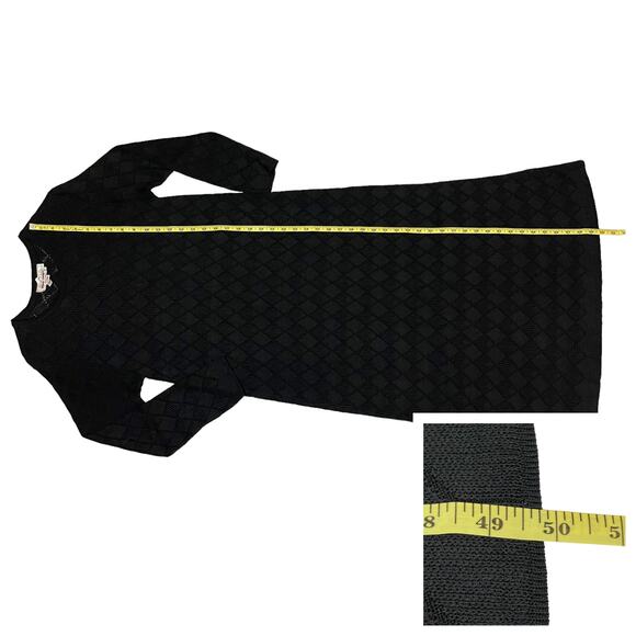 Vintage Brenda French Knit Black Dress - Size 1 - Picture 2 of 10